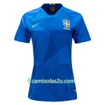 Camisolas de Futebol Brasil Mulher Equipamento Alternativa Copa do Mundo 2018 Manga Curta